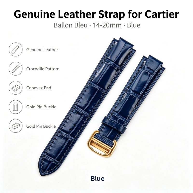 Cartier Watch Ballon Bleu - Cinturino in Vera Pelle 14-20mm per